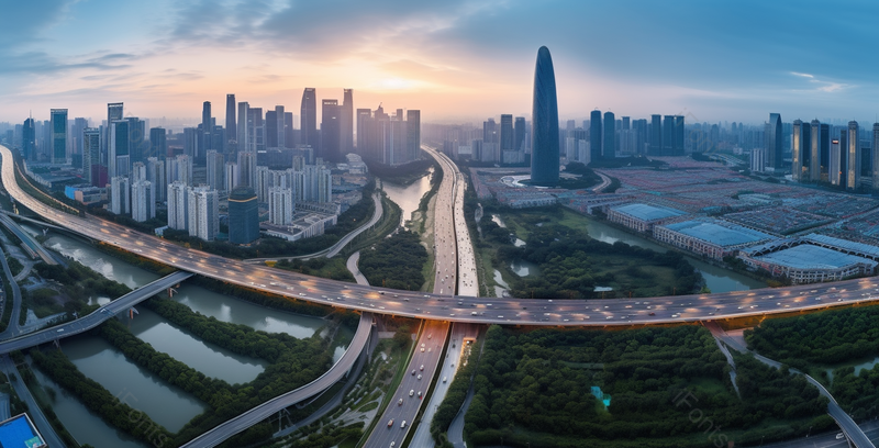 广角航拍城市立交桥城市交通摄影素材,高清,摄影图,摄影图片,图片大全,摄影图免费下载